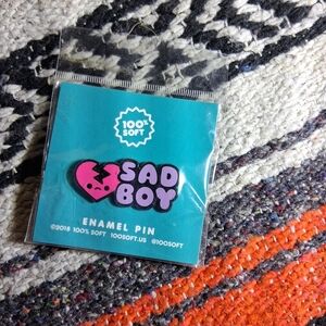 Sad Boy Enamel Pin By 100% Soft